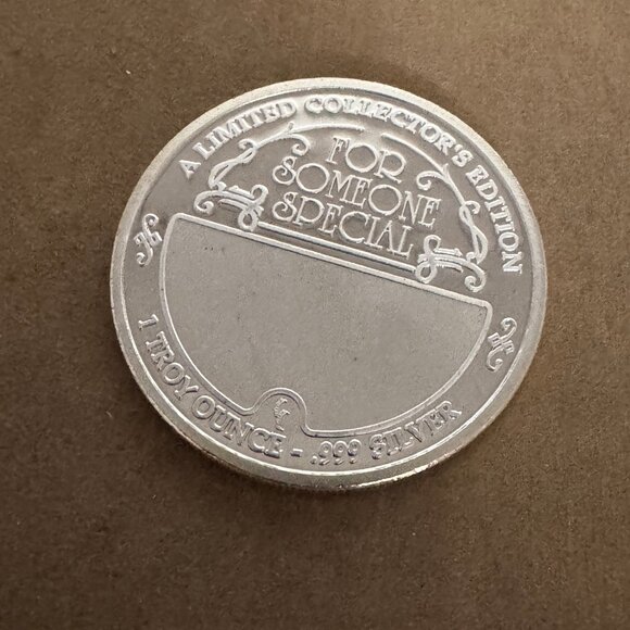 1 Troy Ounce Fine Silver.999 Pure Seasons Greetings from  Vintage 1989 - Picture 4 of 4
